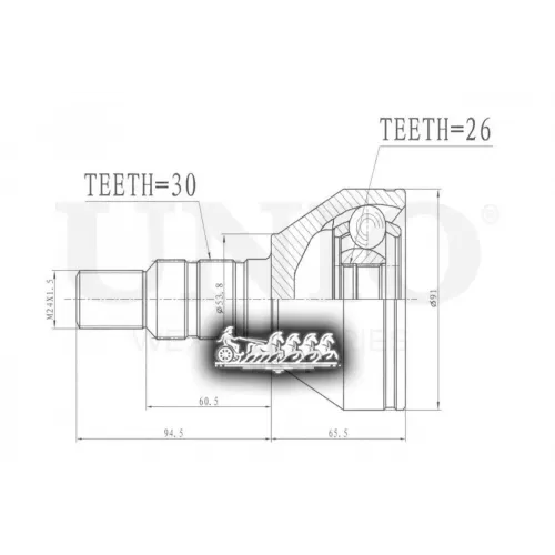 Шрус Opel Astra/Vectra 02- Внеш. UNIO 