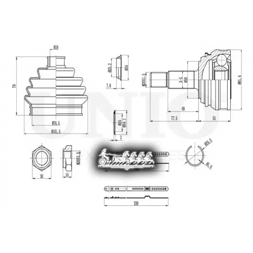 Шрус Vw Golf/Passat/Polo 74- Внеш. UNIO 