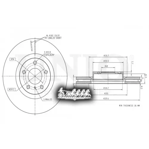 Диск Тормозной Nissan/Infiniti Murano/G(V35)/M(Y50) 02- Перед. UNIO 