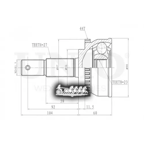 Шрус Nissan Primera 01- Внеш. UNIO 