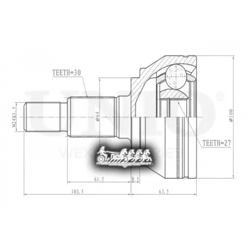 Шрус Vag Touareg/Q7/Cayenne 02- Внеш. UNIO 
