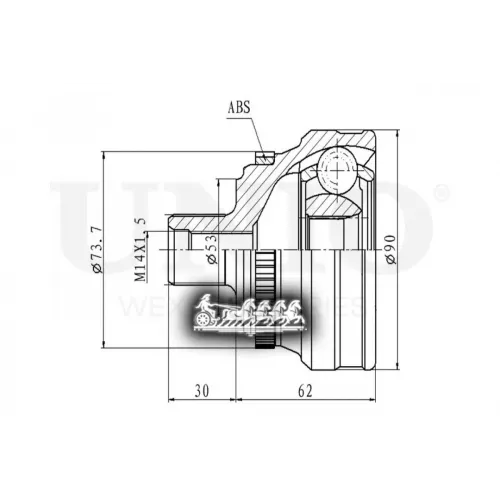 Шрус Audi A4/80/90 84- Внеш. UNIO 