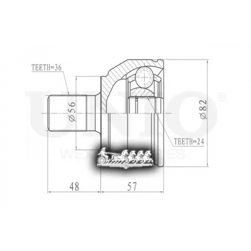 Шрус Ford Focus 03- Внеш. UNIO 