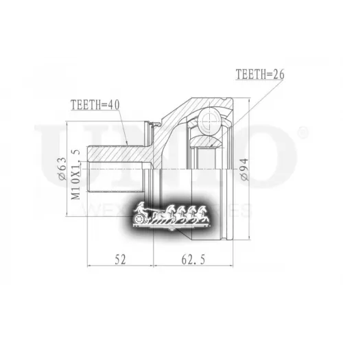 Шрус Ford Mondeo/Galaxy 07- Внеш. UNIO 