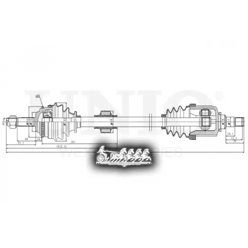Привод В Сборе Chevrolet/Daewoo Aveo/Kalos 03- Перед.прав. UNIO 