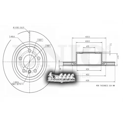 Диск Тормозной Bmw X3(F25) Задн. UNIO 