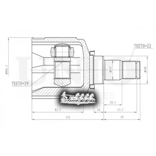 Шрус Chevrolet Lacetti/Aveo 03- Внутр. UNIO 