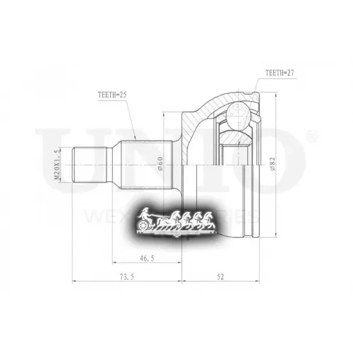 Шрус Mb A(W169) Внеш. UNIO 