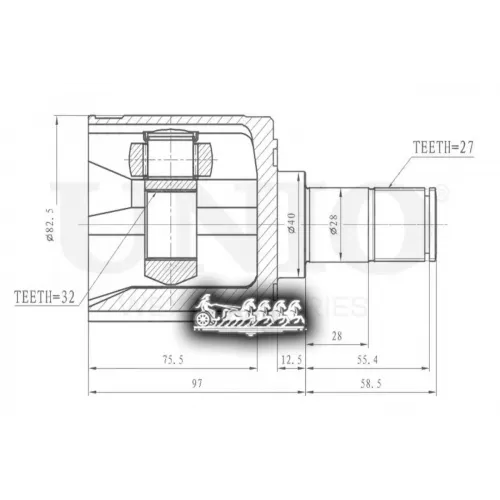 Шрус Honda Accord/Civic/Cr-V 00- Внутр. UNIO 