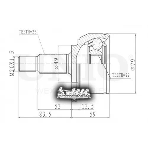 Шрус Lada Largus 12- Внеш. UNIO 