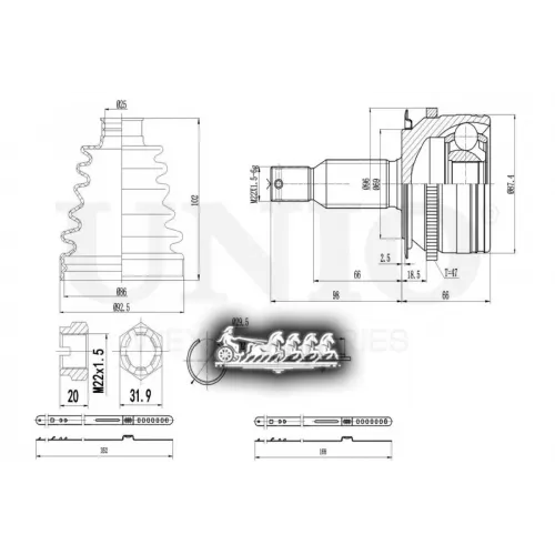 Шрус Mitsubishi Pajero Sport/L200 96- Внеш. UNIO 