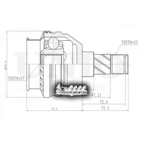 Шрус Opel Astra/Vectra 02- Внутр. UNIO 