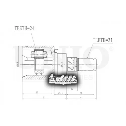 Шрус Nissan Qashqai/X-Trail 01- Внутр. UNIO 