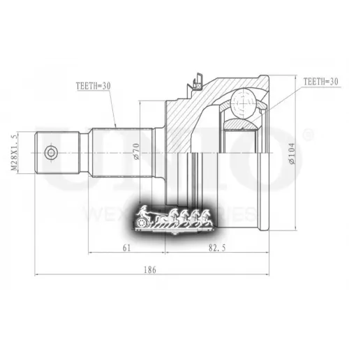 Шрус Toyota Land Cruiser Prado 02- Внеш. UNIO 