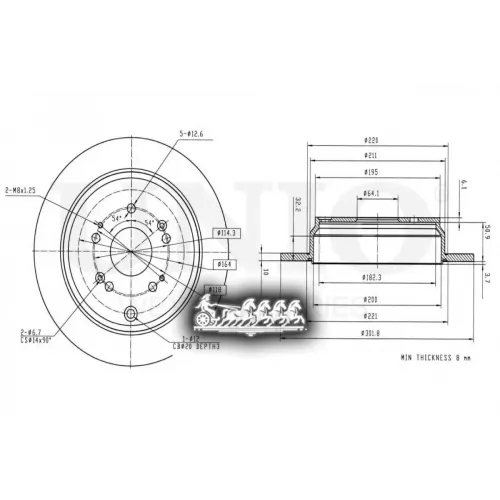 Диск Тормозной Honda Cr-V 06- Задн. UNIO 
