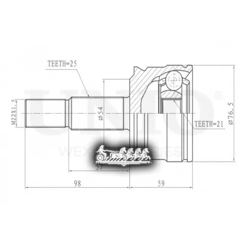 Шрус Mitsubishi/Smart Colt/Forfour 04- Внеш. UNIO 