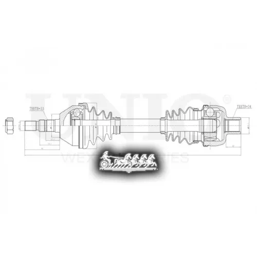 Привод В Сборе Opel Astra/Zafira 04- Перед.прав. UNIO 