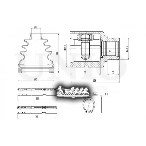 Шрус Vag Tiguan/Passat/A3 07- Внутр. UNIO 