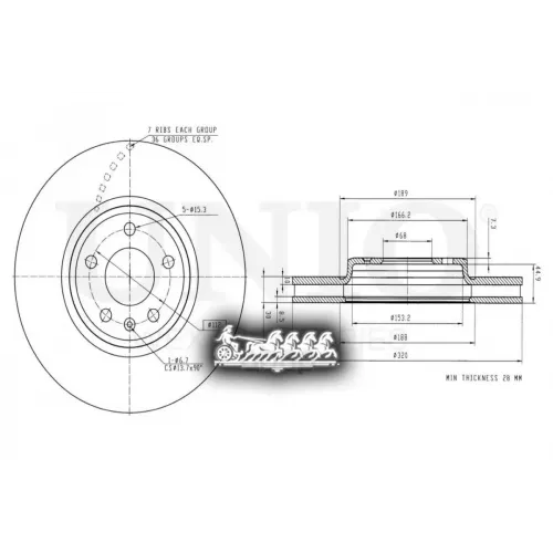 Диск Тормозной Audi A4/A5/Q5 07- Перед. UNIO 