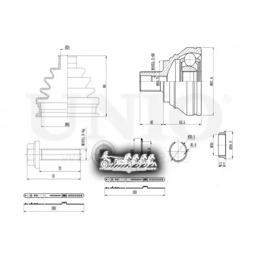 Шрус Vag Tiguan/Passat/Octavia 04- Внеш. UNIO 