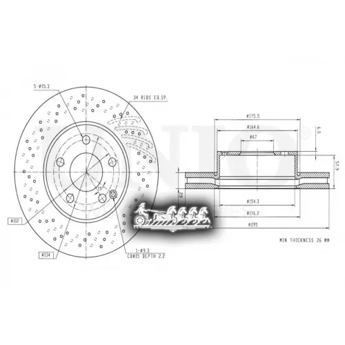 Диск Тормозной Mb C(W204) Перед. UNIO 
