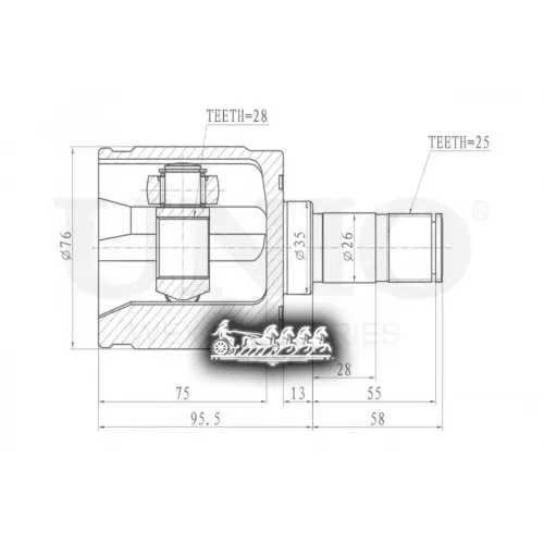 Шрус Honda Civic/Fit/Jazz 94- Внутр.лев. UNIO 