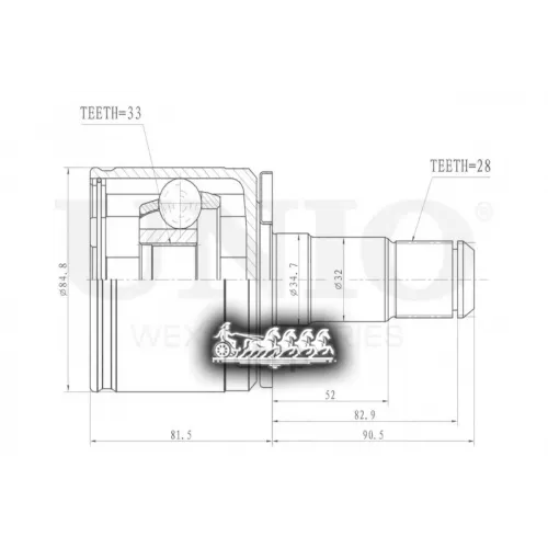 Шрус Mitsubishi Pajero Sport/L200 96- Внутр.лев. UNIO 