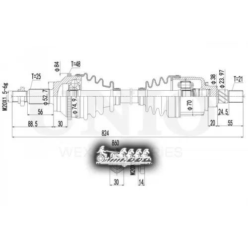 Привод В Сборе Renault Duster/Kaptur 11- Задн.лев./Прав. UNIO 