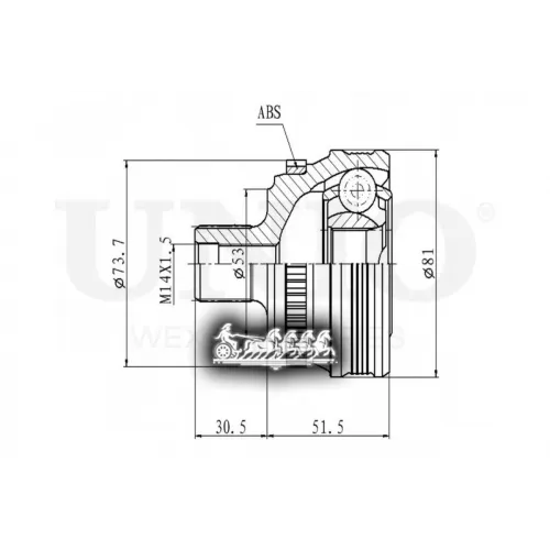 Шрус Audi 80/90 86- Внеш. UNIO 