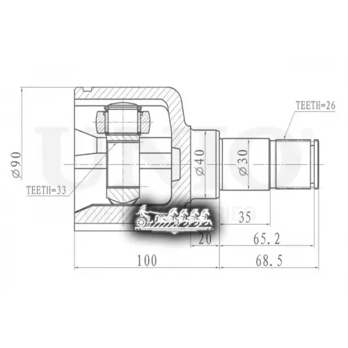 Шрус Ford Mondeo 96- Внутр. UNIO 