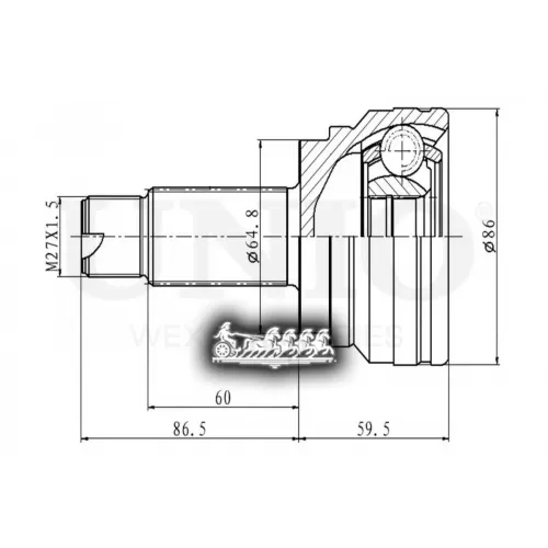 Шрус Bmw X5(E70/F15)/X6(E71/F16) Внеш. UNIO 