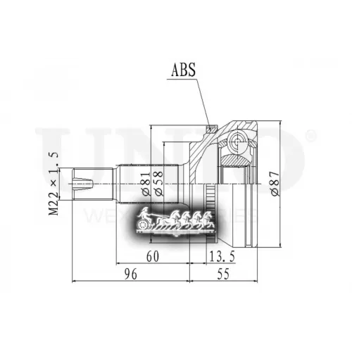 Шрус Toyota Corolla/Celica 99- Внеш. UNIO 