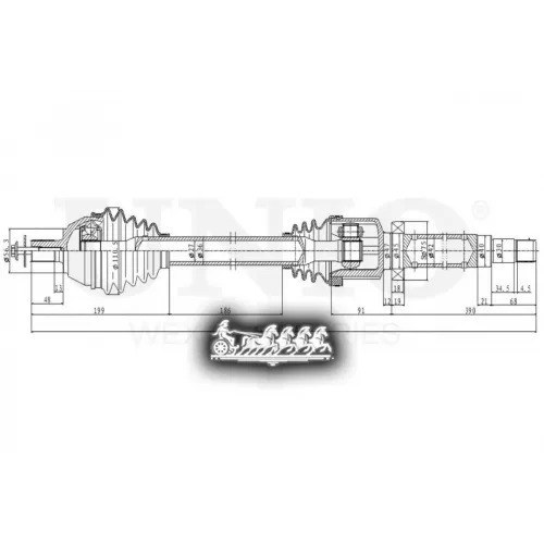 Привод В Сборе Ford Focus 03- Перед.прав. UNIO 