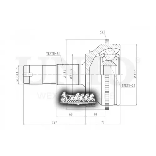 Шрус Fiat Ducato 02- Внеш. UNIO 