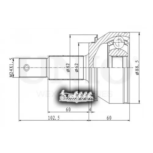 Шрус Nissan Qashqai/X-Trail 13- Внеш. UNIO 
