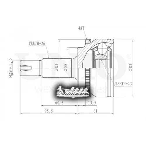 Шрус Toyota Corolla/Avensis 01- Внеш. UNIO 
