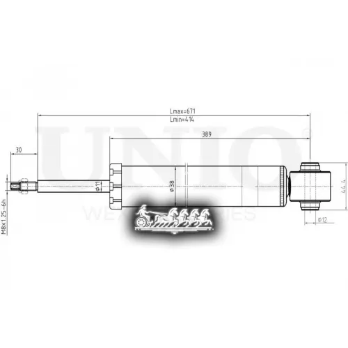 Амортизатор Ford/Mazda Fiesta/2 02- Газ.задн. UNIO 