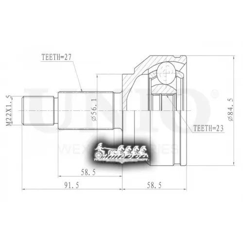 Шрус Ford Mondeo 00- Внеш. UNIO 