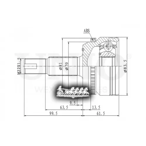 Шрус Toyota Camry 11- Внеш. UNIO 
