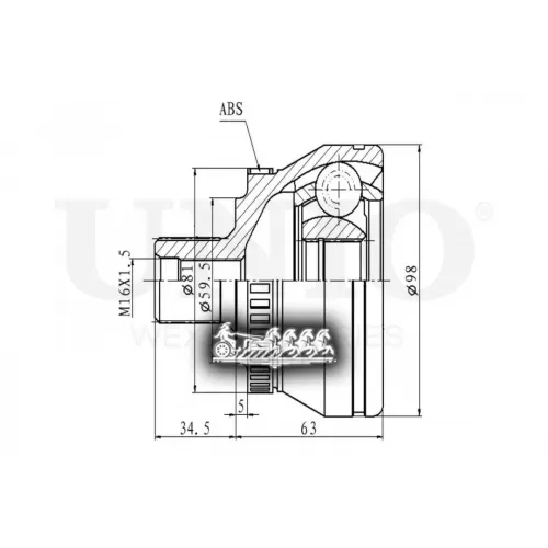 Шрус Vag A4/Exeo 00- Внеш. UNIO 