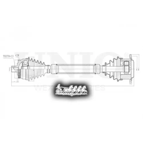 Привод В Сборе Vag Passat/A4/Superb 95- Перед.прав. UNIO 