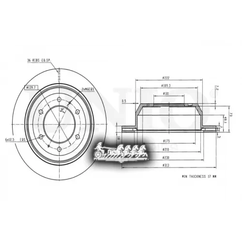 Диск Тормозной Great Wall Hover H5 10- Задн. UNIO 