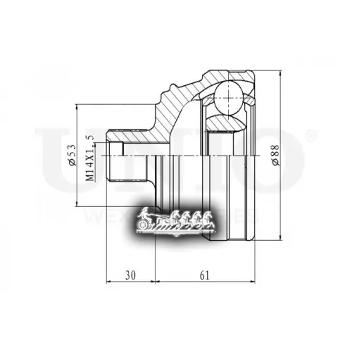 Шрус Audi 80 88- Внеш. UNIO 