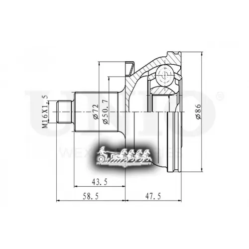 Шрус Vag Polo/Fabia/Ibiza 99- Внеш. UNIO 