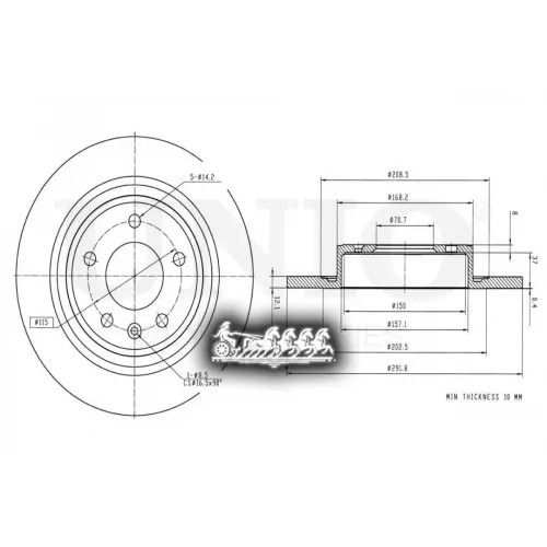 Диск Тормозной Chevrolet/Opel Cruze/Astra 09- Задн. UNIO 