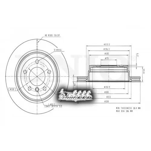 Диск Тормозной Bmw 3(E90)/X1(E84) Задн. UNIO 