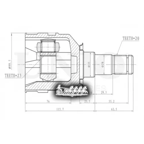 Шрус Toyota Corolla/Avensis 03- Внутр. UNIO 