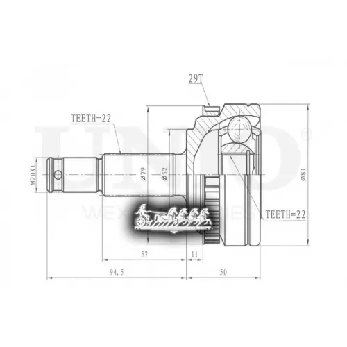 Шрус Opel Astra/Corsa 88- Внеш. UNIO 