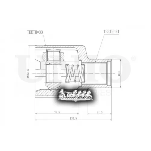 Шрус Renault Duster 10- Внутр. UNIO 
