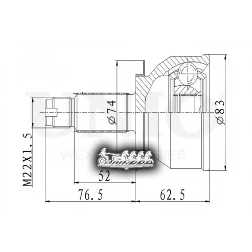Шрус Subaru Impreza 07- Внеш. UNIO 